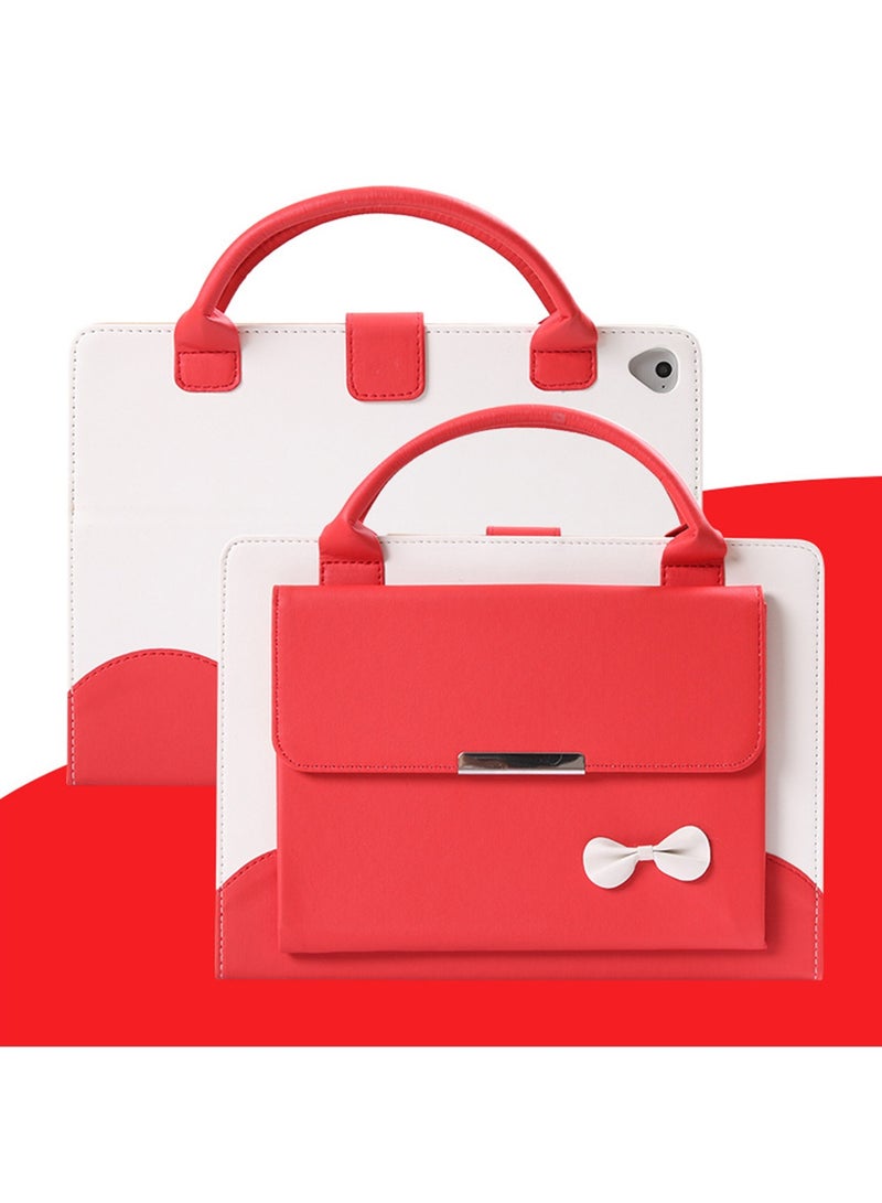 Hihonor Handbag Case iPad Pro 13" M4 2024/iPad Pro 12.9" 2022 2021 2020 2018 with Top Handle/Front Pocket, Auto Sleep Wake/Adjustable Stand Angles, Lightweight PU Leather Protective Cover(Red)  - Image 1