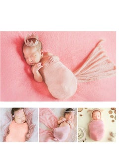 KASTWAVE Newborn Baby Photography Props, Long Ripple Wrap Blanket Photo Props, Newborn Photo Shoot Outfits for Baby (15.7in * 59in / 40cm * 150cm, Pink)  - Image 2