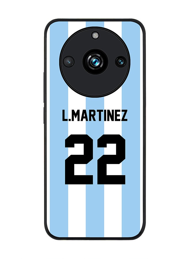 Stylizedd Rugged Black Edge case for Realme 11 Pro/Realme 11 Pro+, Custom Slim fit Thin Phone Case Cover - Football Team - Argentina, Player Name - L.Martinez - Image 1