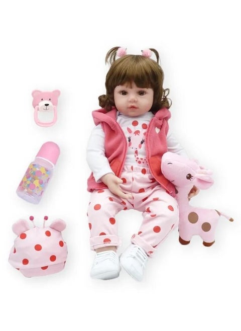 20 inch Reborn Baby Doll CLoth body ,Silicone head , hand and leg Baby Doll Girl Toy