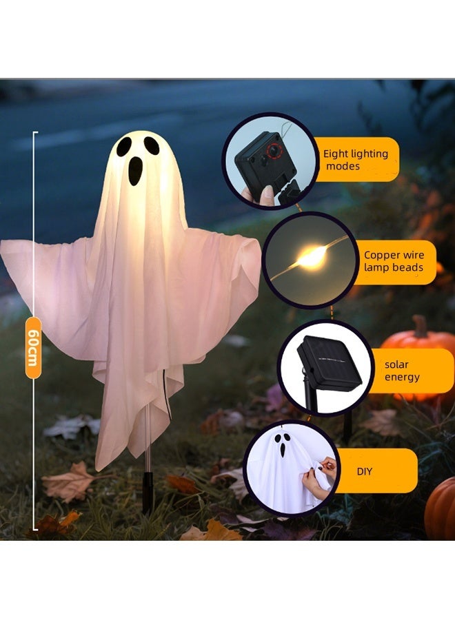 JCB CHIC أضواء أشباح الهالوين، 5 قطع أضواء أشباح الهالوين، زينة أشباح الهالوين مع أضواء LED لحفلات الهالوين، الحديقة، الزينة الخارجية - Image 3