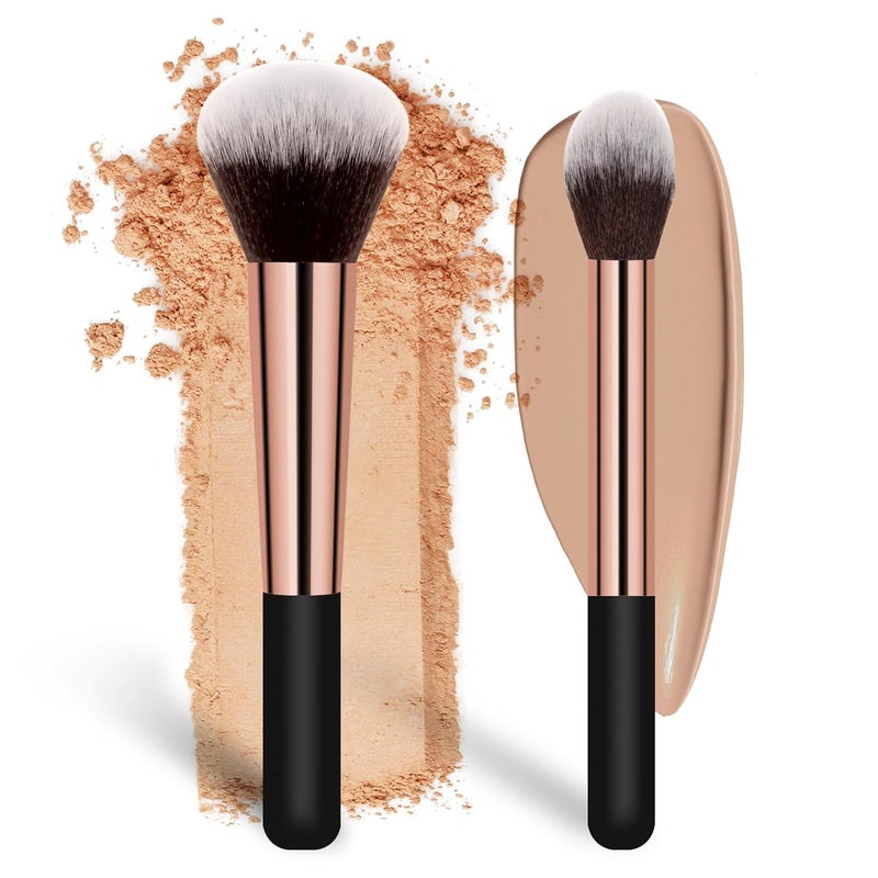 Makeup Brushes Banidy Powder Foundation Brush Flawless Powder Brush Set with Highlighter Brush Blush Brush with Wooden Handle Perfect for Blending Buffing Liquid Powder Foundation Cream Concealer