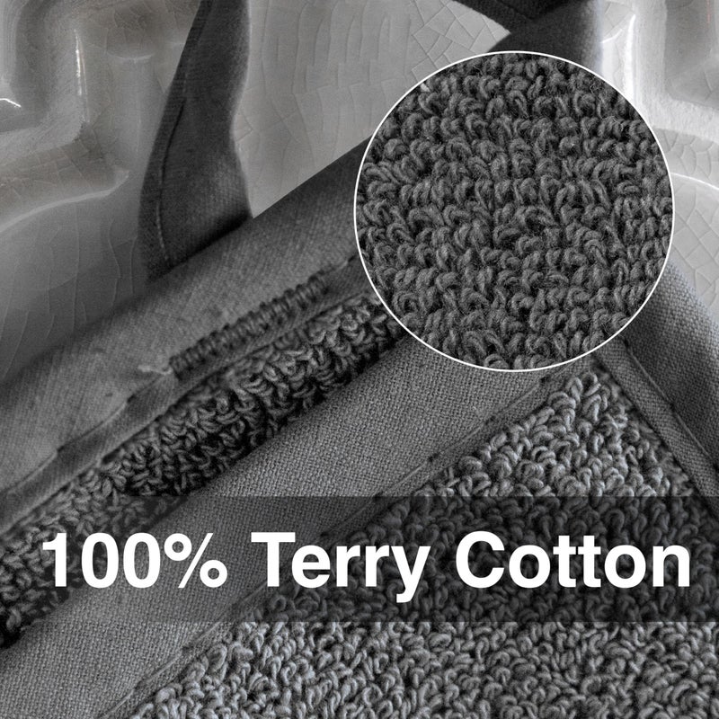 RITZ Terry Pocket Mitt & Hot Pad: Unparalleled Heat Resistant, Durable 100% Cotton â€“ Ergonomically Designed for Optimal Grip â€“ Easy-Care Machine Washable â€“ 4-Pack, Graphite - Image 2