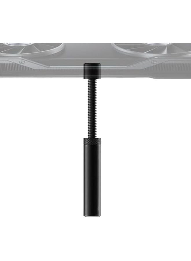 Long Black GPU Support Bracket Anti Sag Stable Alloy Graphics Card Stand Jack Shape - Image 5