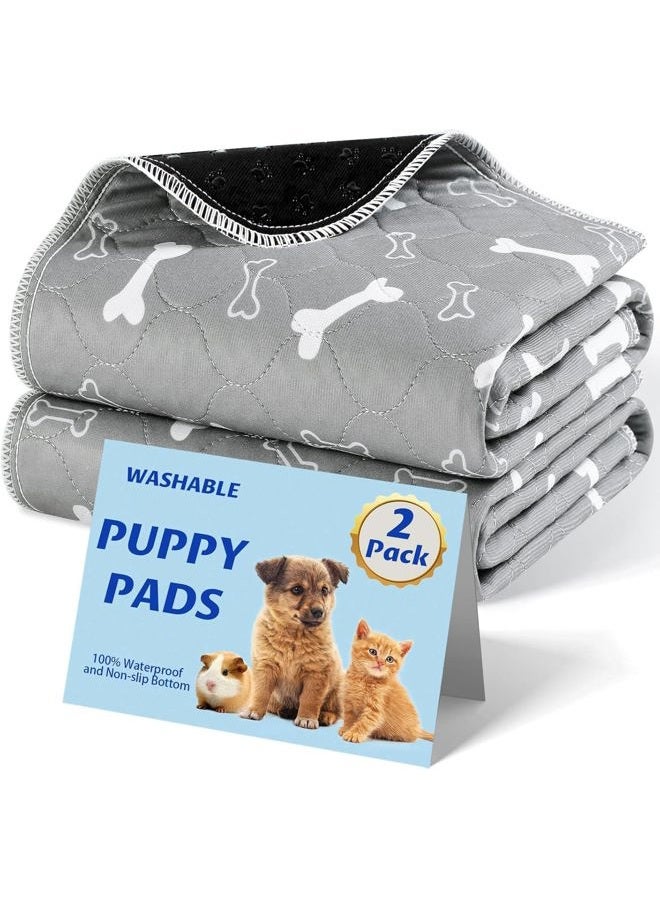 Bao dan Washable Dog Pee Pads, 2 Pack Reusable Puppy Pads, Non-Slip Super Absorbent Dog Mat Incontinence Pads for Dog Playpen, Dog Crate - 23.6” x 15.7” - Image 1