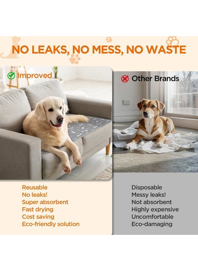 Bao dan Washable Dog Pee Pads, 2 Pack Reusable Puppy Pads, Non-Slip Super Absorbent Dog Mat Incontinence Pads for Dog Playpen, Dog Crate - 23.6” x 15.7” - Image 4
