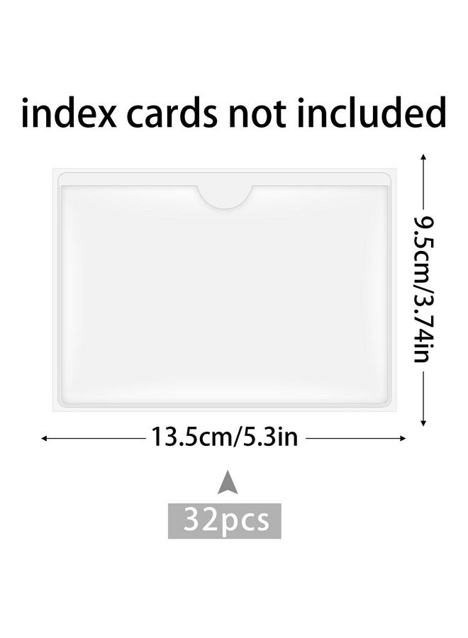Antner 32 Pack Selfadhesive Index Card Pockets For 3" X 5" Card Clear Plastic Labels Holders Top Open For Loading Card Holder For Storage Bins Library And Locker (3.74 X 5.3 Inches)  - Image 4