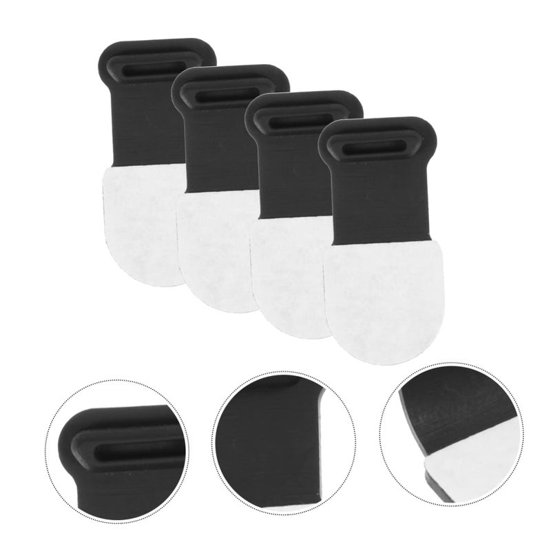 4Pcs Universal Phone Charging Port Plugs Adhesive Dust Cover Set Black - Image 5