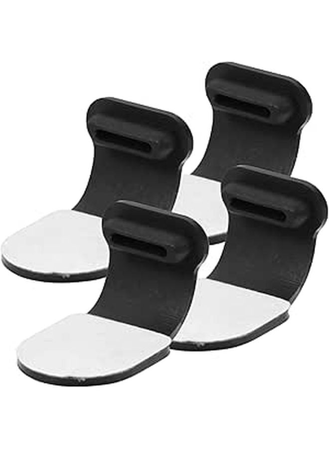 4Pcs Universal Phone Charging Port Plugs Adhesive Dust Cover Set Black - Image 1