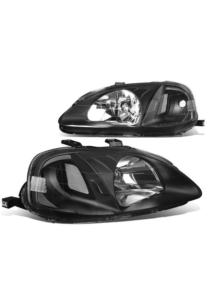 DNA MOTORING مصابيح أمامية بديلة باللون الأسود HL-OH-HC99-BK-CL1 لسيارة 99-00 سيفيك - Image 1