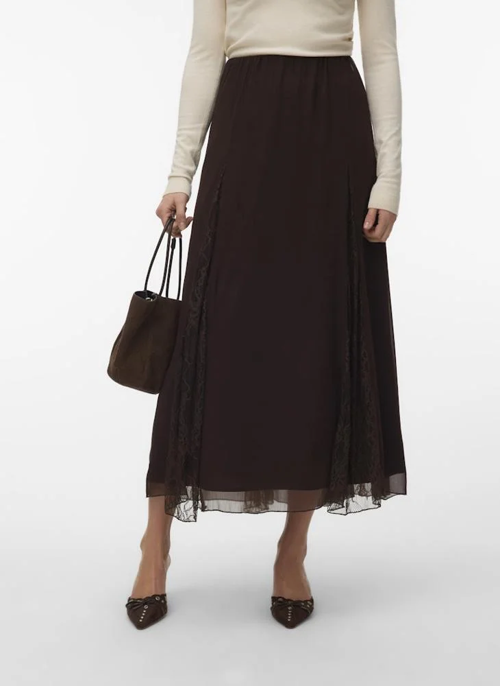 Lalie High Waisted Lace Ankle Maxi Skirt