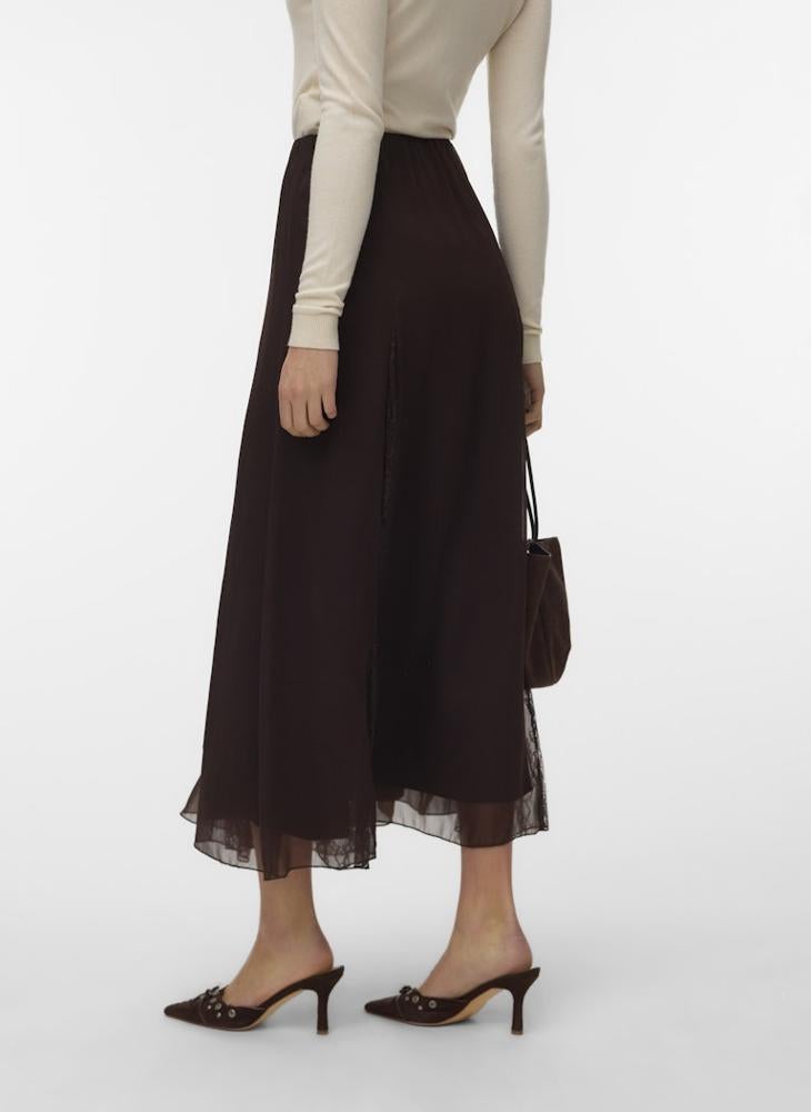 VERO MODA Lalie High Waisted Lace Ankle Maxi Skirt - Image 2