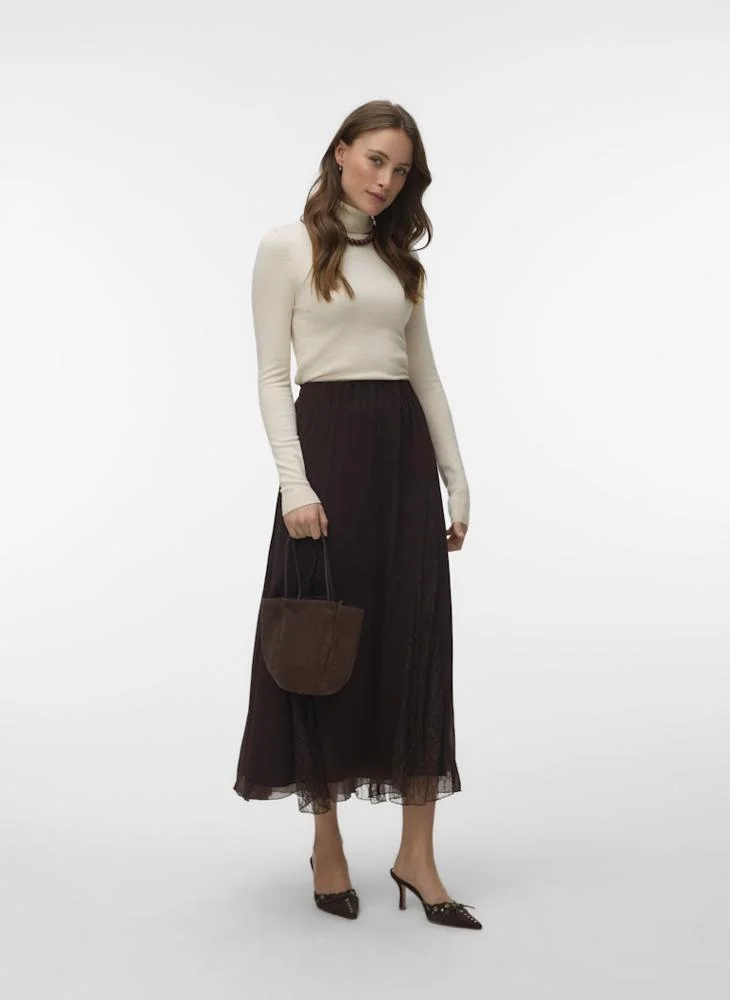Vero Moda  Lalie High Waisted Lace Ankle Maxi Skirt for Women | Best Price UAE
