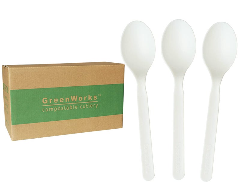 GreenWorks 1000 Count 6 Compostable SpoonsBPI CertifiedBulk Cutlery Utensils Spoon