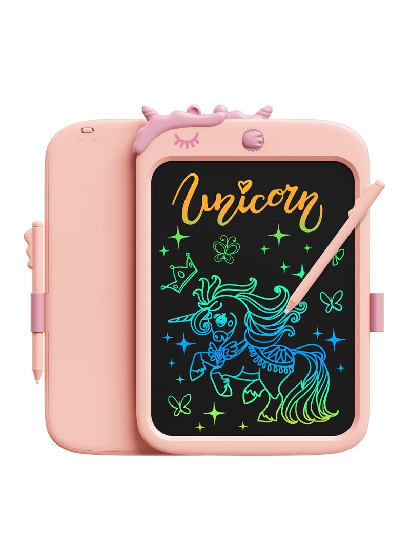 SOLARAE Colourful LCD Writing Tablet for Kids 10 Inch Erasable Writing Tablet with Lock Function Kids Drawing Pad for Painting Drawing for 3 4 5 6 7 8 Year Old Girls Boys - Image 1