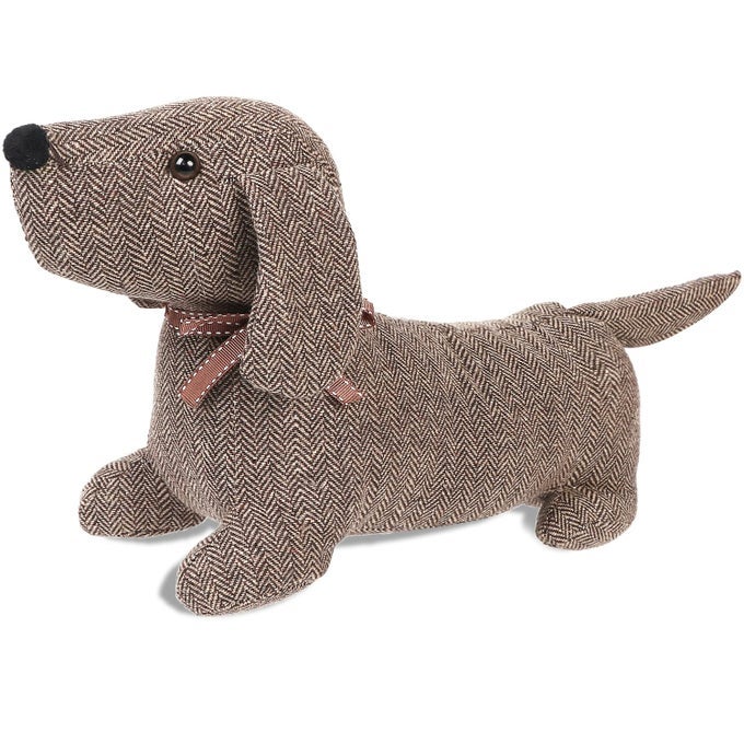 CUTE DECORATIVE DOOR STOPPER FOR HOME AND OFFICE FLOOR DOOR STOPS FABRIC ANIMAL WEIGHTED HEAVY WALL PROTECTORS BROWN DOG