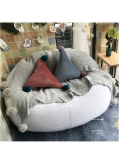 Poppins Home Ultra-Soft Luxury Faux Fur Round Bean Bag Chair Cover  Plush, Cozy & Oversized for Adults (93x92cm) (White Boucle)  - Image 3