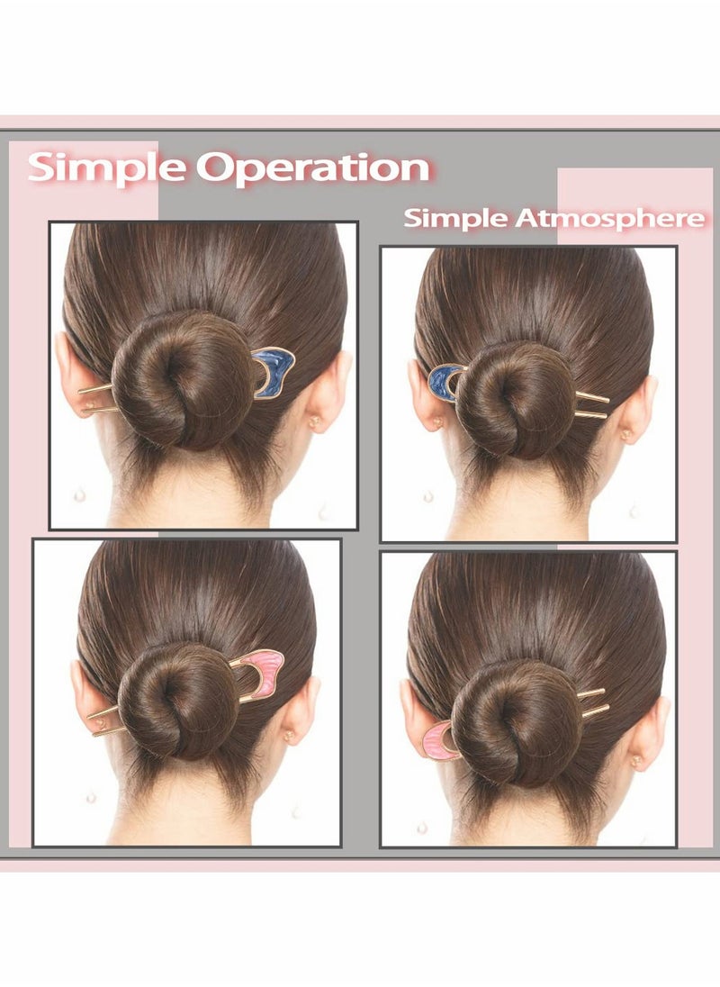 Excefore - Hair Pins for Women, 4 Pcs U Shaped Hair Clips, Metal Vintage Hair Sticks French Hair Pin Hairstyle Chignon for Women Girls Hair Fork for Thick Medium Hair - Image 1