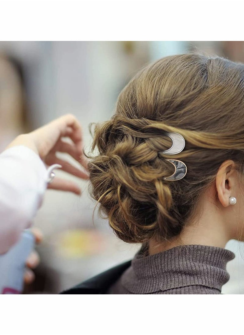Excefore - Hair Pins for Women, 4 Pcs U Shaped Hair Clips, Metal Vintage Hair Sticks French Hair Pin Hairstyle Chignon for Women Girls Hair Fork for Thick Medium Hair - Image 1