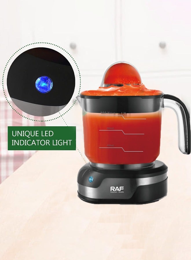 آر إيه أف عصارة حمضيات كهربائية 1.2 لتر حجم كبير ، عصارة برتقال بمحرك قوي ومصباح عمل ليد ، محمولة وسهلة التنظيف ، عصارة ليمون كهربائية للبرتقال والليمون والجريب فروت ، 638 أسود - Image 3