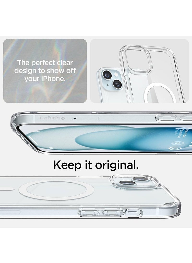 Spigen Ultra Hybrid MagFit for iPhone 15 Plus Case Cover with MagSafe - White  - Image 3