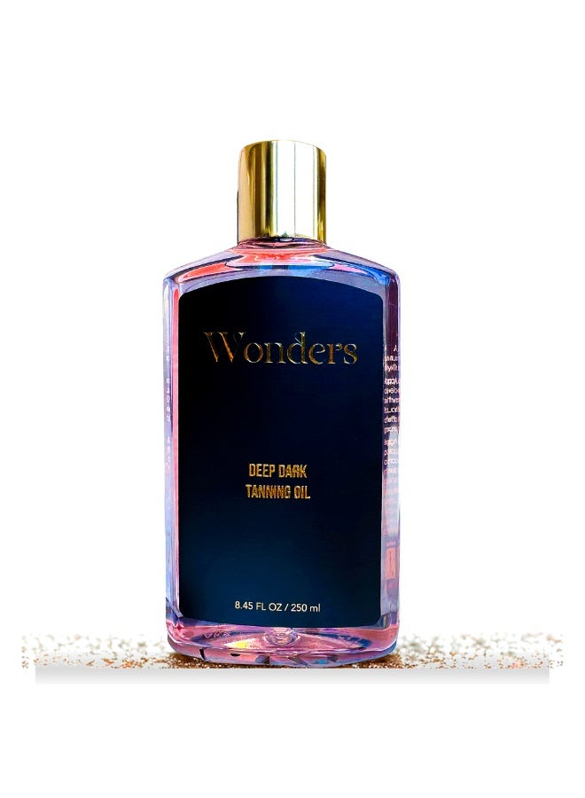 Wonders Dark Tanning Oil| Tan Accelerator for Dark, Deep Tan Oil | Tanning Body Oil |Fast Tanning Oil | Moisturizing Sun Tan Oil with Coconut Oil, Carrot Tan Oil, & Coconut Water| Vegan, Cruelty-Free| Oxybenzone-Free| Beach Tanning Oil | Body Tan Oil | Natural Tanning Oil - Image 1