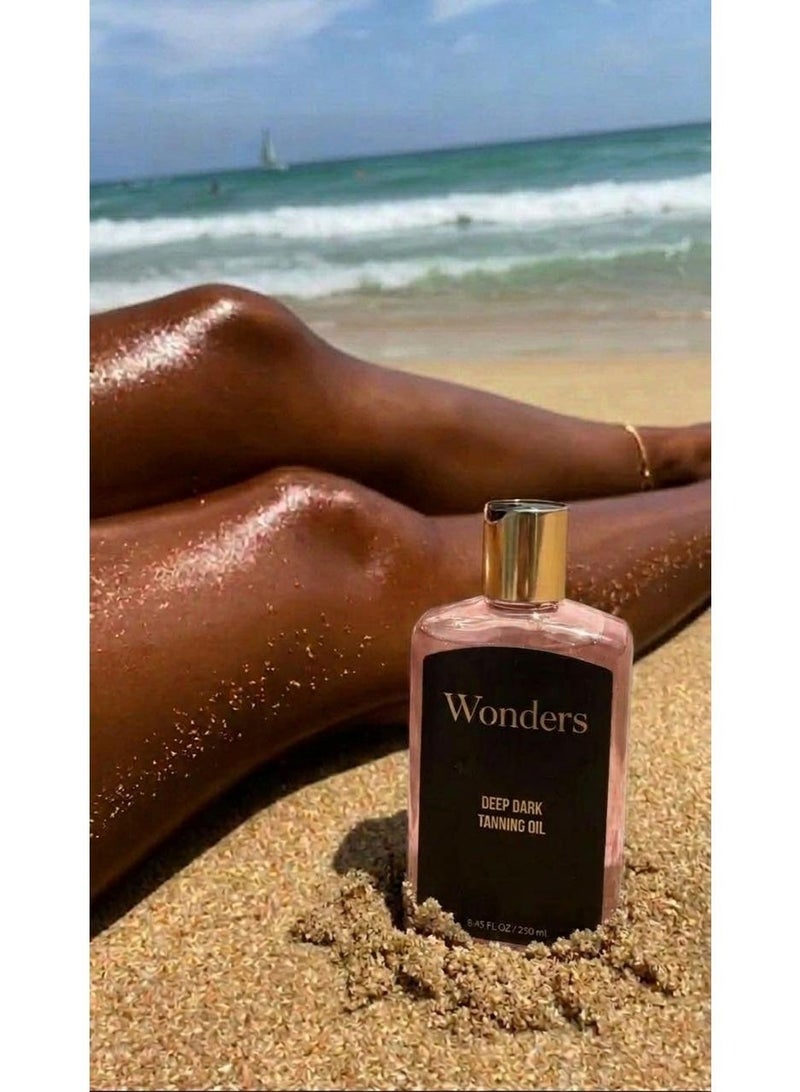 Wonders Dark Tanning Oil| Tan Accelerator for Dark, Deep Tan Oil | Tanning Body Oil |Fast Tanning Oil | Moisturizing Sun Tan Oil with Coconut Oil, Carrot Tan Oil, & Coconut Water| Vegan, Cruelty-Free| Oxybenzone-Free| Beach Tanning Oil | Body Tan Oil | Natural Tanning Oil - Image 2