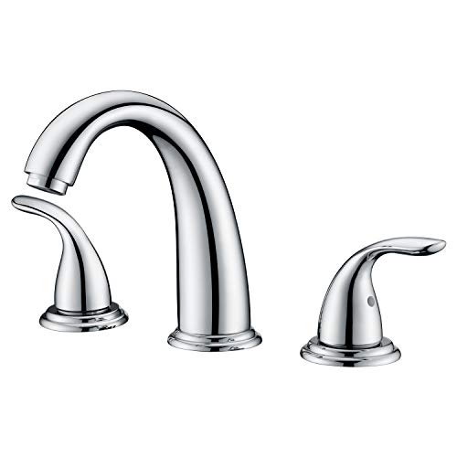 sumerain 2 Handle Widespread Roman Tub Faucet with Valve Chrome Finish, High Flow - Image 1