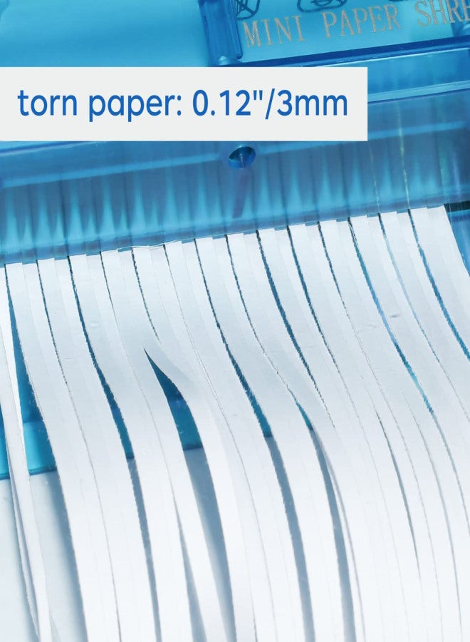 Portable Hand Shredder A6 Paper Shredder AJDOLL Manual Paper Shredder Mini Paper Cutting Machine with 1.5L Basket Office School Home Desktop Stationery for Paper Bills Receipts - Image 3