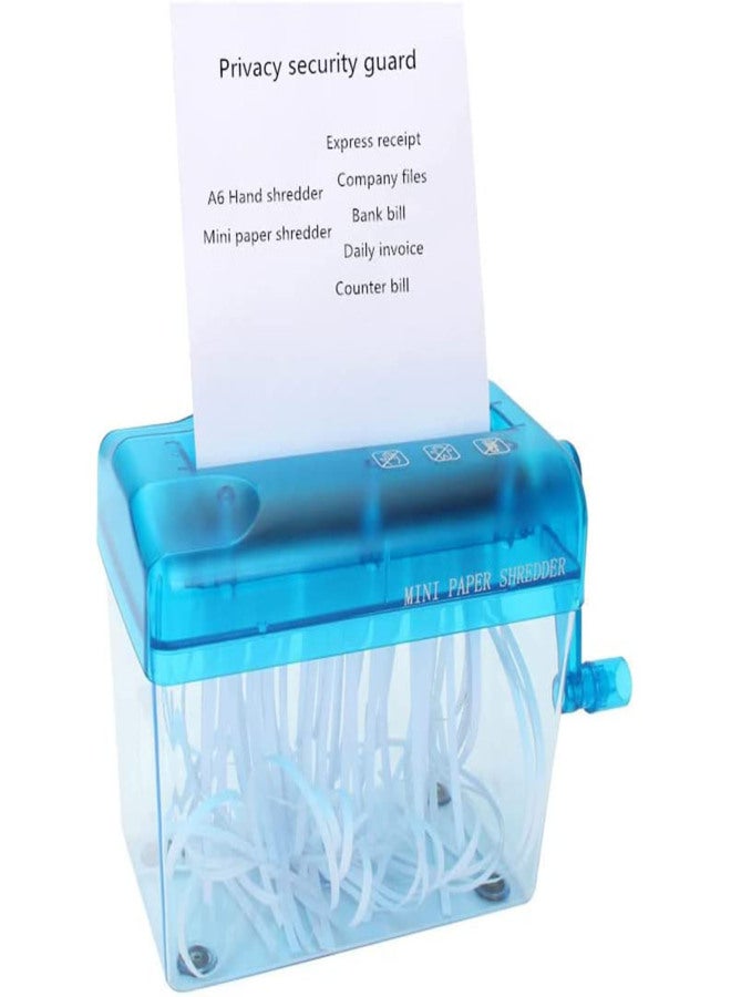 Portable Hand Shredder A6 Paper Shredder AJDOLL Manual Paper Shredder Mini Paper Cutting Machine with 1.5L Basket Office School Home Desktop Stationery for Paper Bills Receipts - Image 1