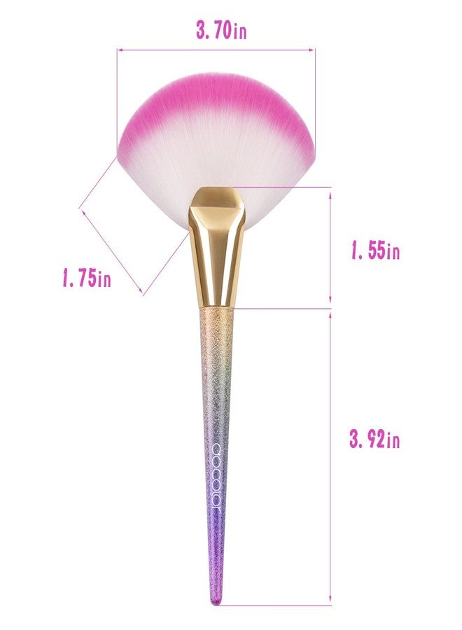 Docolor Professional Fan Makeup Brushes Face Powder Foundation Highlighting Make Up Cosmetic Tool - Image 5