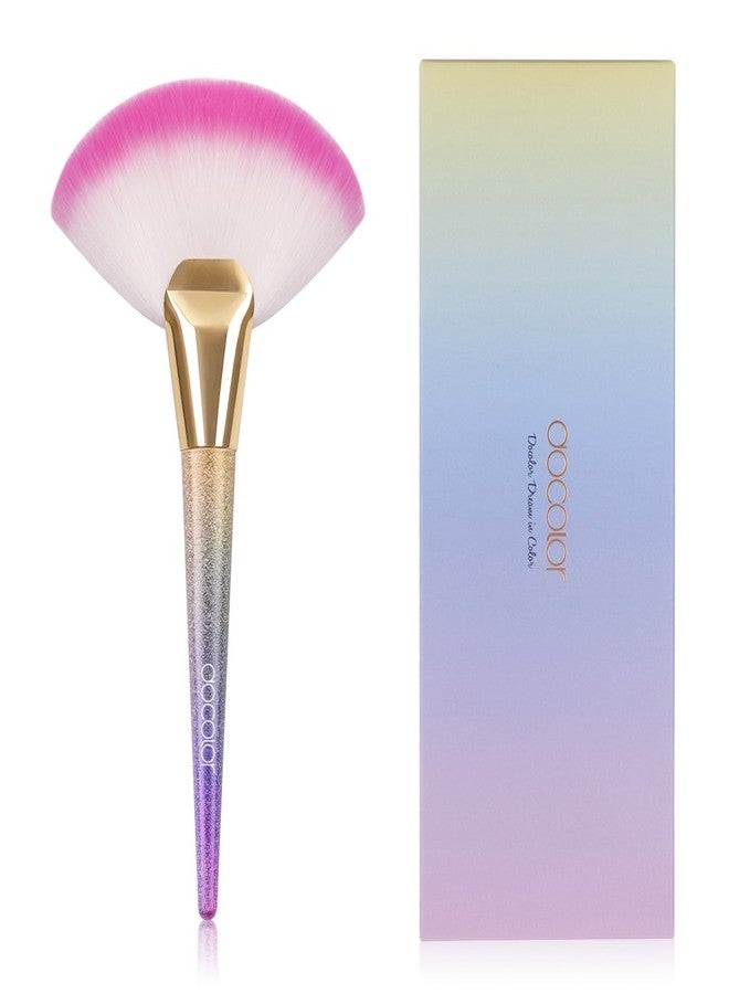 Docolor Professional Fan Makeup Brushes Face Powder Foundation Highlighting Make Up Cosmetic Tool - Image 1