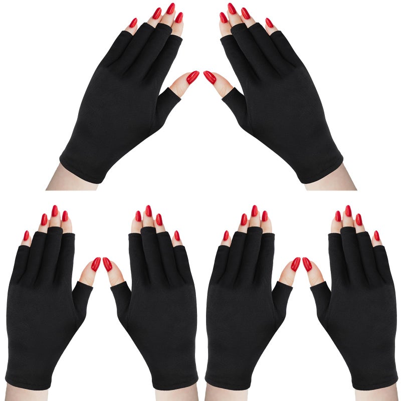 Syhood 3 Pair UV Gloves for Nail Lamp Upf50+ UV Fingerless Protection Glove for Manicures Art Protect Hands from Nail Lamp - Image 1