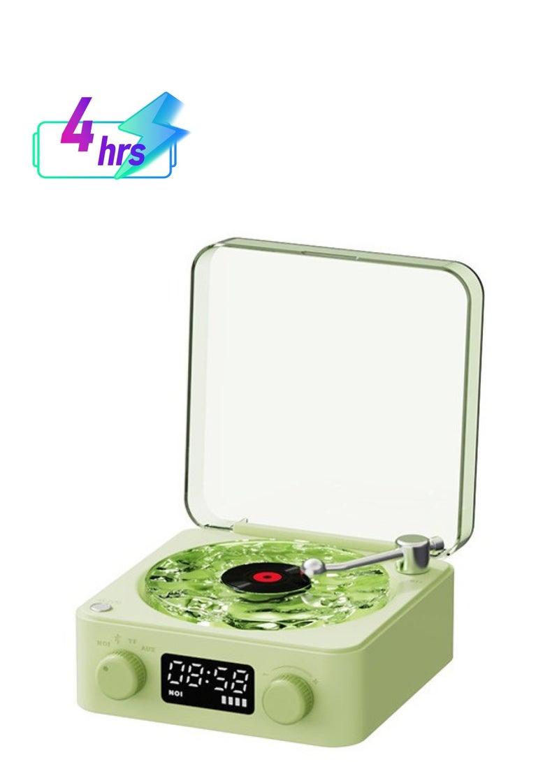 Mini Retro White Noise Bluetooth Speaker Portable Vintage Sleep Aid Bluetooth Speaker Subwoofer with RGB Light Support TF Card(Green) - Image 1