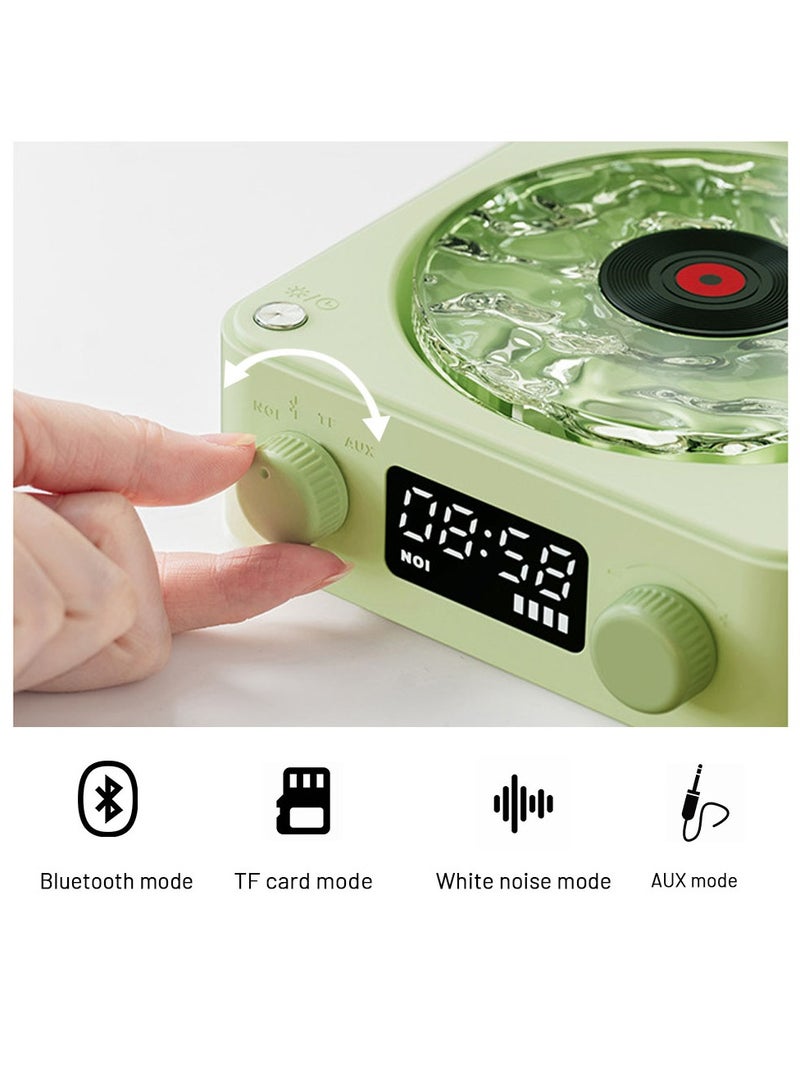 Mini Retro White Noise Bluetooth Speaker Portable Vintage Sleep Aid Bluetooth Speaker Subwoofer with RGB Light Support TF Card(Green) - Image 3