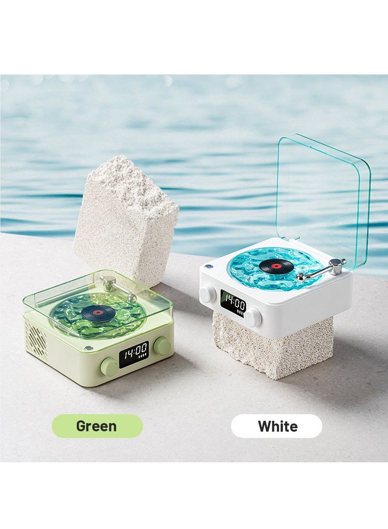Mini Retro White Noise Bluetooth Speaker Portable Vintage Sleep Aid Bluetooth Speaker Subwoofer with RGB Light Support TF Card(Green) - Image 4