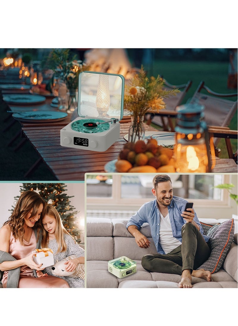 Mini Retro White Noise Bluetooth Speaker Portable Vintage Sleep Aid Bluetooth Speaker Subwoofer with RGB Light Support TF Card(Green) - Image 5