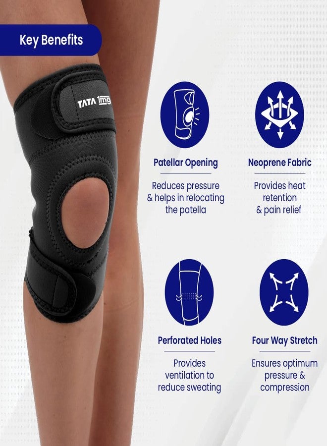 TATA 1MG 1MG Tata Knee Support Sportif(Neoprene) with Patellar Opening and Strechable Fabric,For Post Surgery, Post Sports Injury, Provides support to Week knees,Large Size (Large) - Image 4