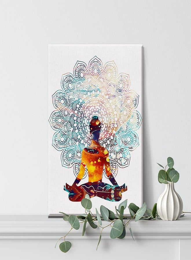 Nvhai Watercolor Buddhism Art Spiritual Yoga Mantra Canvas Painting Prints for Home Living Room Wall Decor Framed Buddhist Artwork Gifts(12x15 Inch) - Image 5