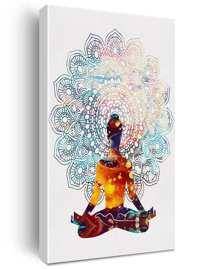 Nvhai Watercolor Buddhism Art Spiritual Yoga Mantra Canvas Painting Prints for Home Living Room Wall Decor Framed Buddhist Artwork Gifts(12x15 Inch) - Image 1