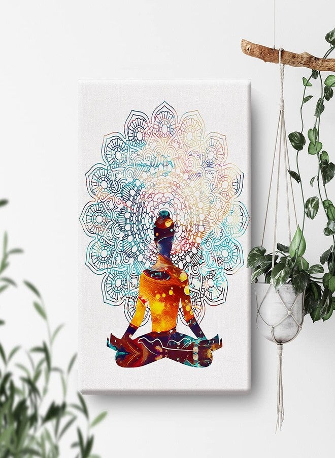 Nvhai Watercolor Buddhism Art Spiritual Yoga Mantra Canvas Painting Prints for Home Living Room Wall Decor Framed Buddhist Artwork Gifts(12x15 Inch) - Image 4