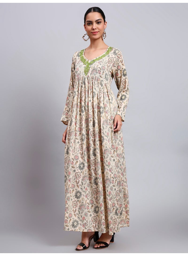 الايا جلابية رايون نسائية برقبة مطرزة - AL4067 - Image 4