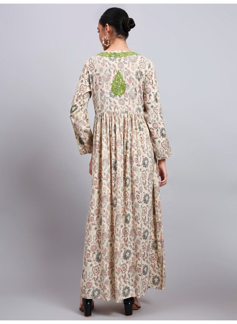 الايا جلابية رايون نسائية برقبة مطرزة - AL4067 - Image 2