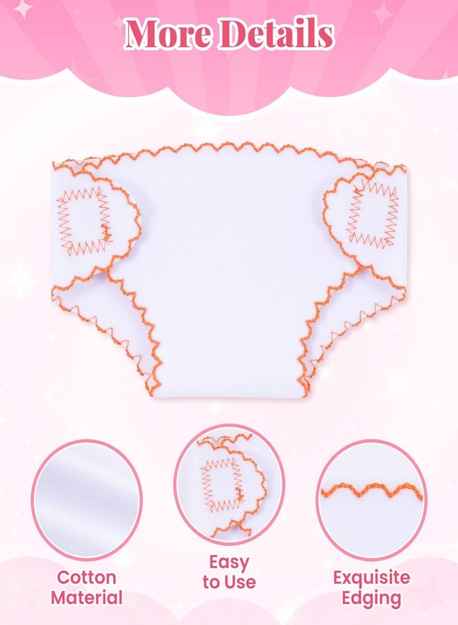 BABESIDE 6 Pcs Baby Doll Diapers for 12-15 Inch Dolls, Reusable & Washable Doll Underwear Fits Baby Dolls, Pretend Play Accessories, Patterned - Image 4