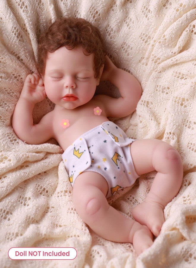 BABESIDE 6 Pcs Baby Doll Diapers for 12-15 Inch Dolls, Reusable & Washable Doll Underwear Fits Baby Dolls, Pretend Play Accessories, Patterned - Image 2