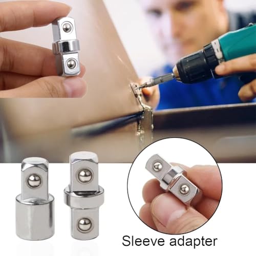 TorSor 3 Pack Impact Socket Adapter Set Joint Chrome 3/8" Coupler + 3/8" to 1/4" + 1/2" to 1/4" Extension Converter Reducer for Wrench Ratchet Driver Bit Drill Car Maintenance Construction Work - Image 5