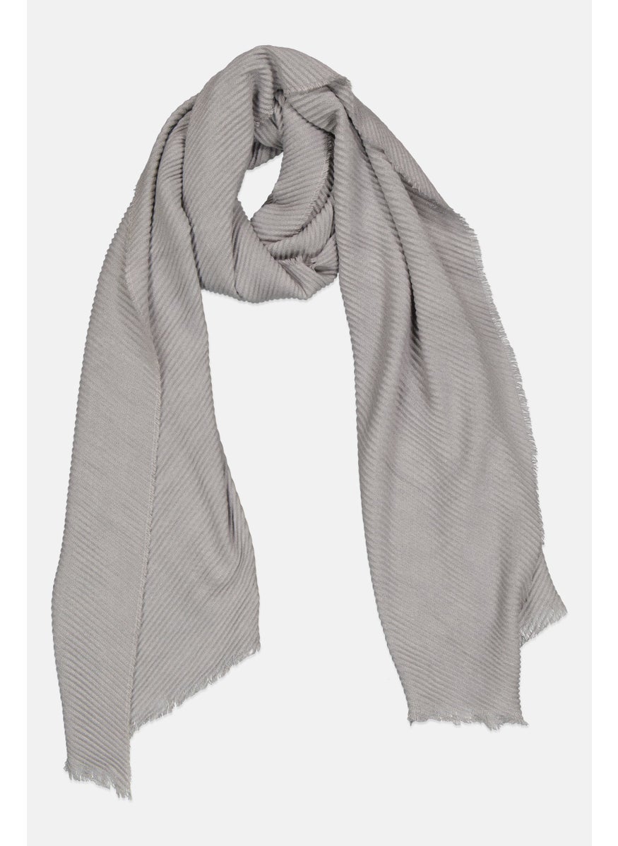 London Fog Women Metallic Knitted Scarf  80 L x 62 H cm, Grey  - Image 1
