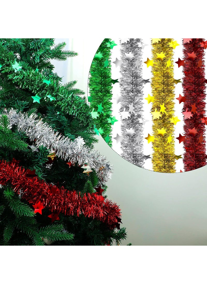 Lazybeee Lazybeee Christmas Tinsel Garland for Home Decorations Wall Door Xmas Tree Hanging Strings 66 Feet Long Christmas Decorations Items for Home Pack of 10 4 Colors  - Image 2