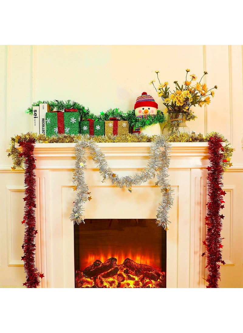 Lazybeee Lazybeee Christmas Tinsel Garland for Home Decorations Wall Door Xmas Tree Hanging Strings 66 Feet Long Christmas Decorations Items for Home Pack of 10 4 Colors  - Image 4