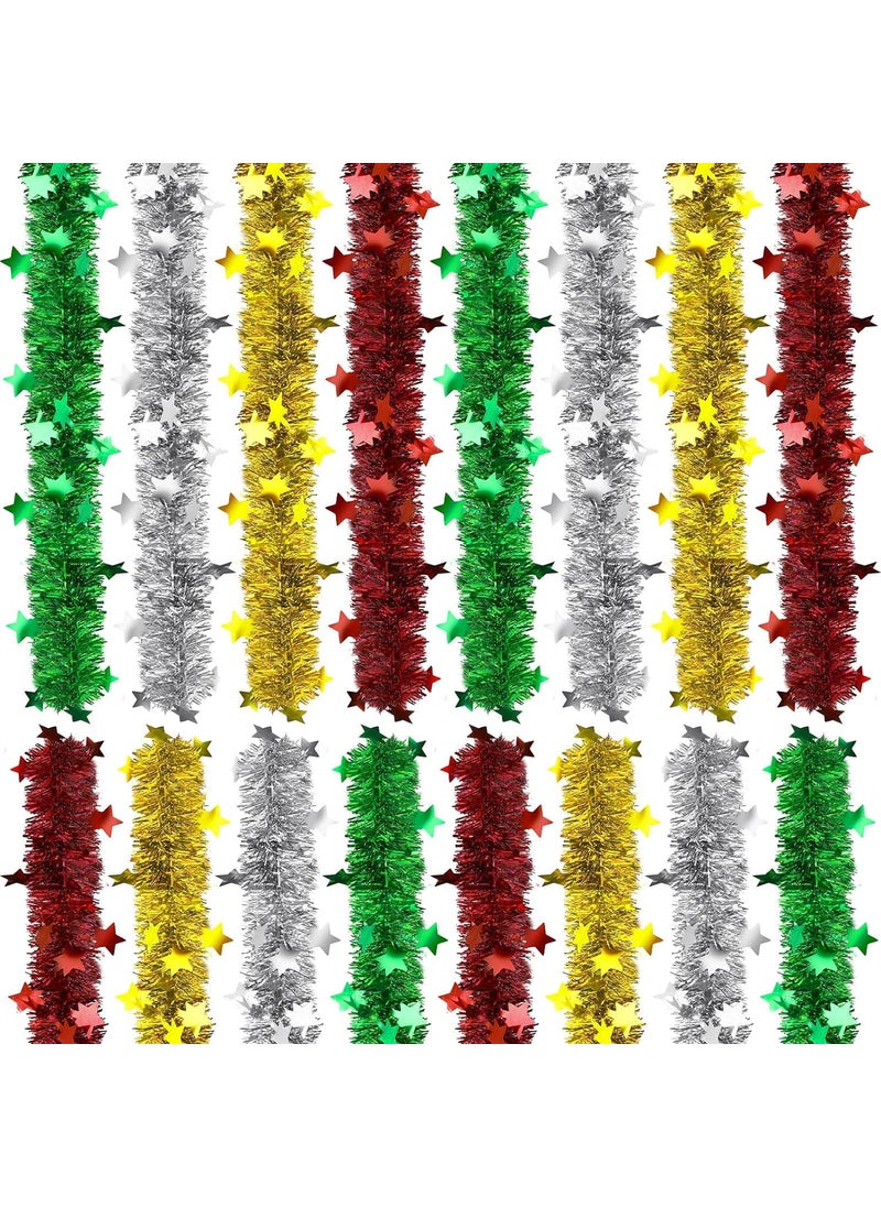 Lazybeee Lazybeee Christmas Tinsel Garland for Home Decorations Wall Door Xmas Tree Hanging Strings 66 Feet Long Christmas Decorations Items for Home Pack of 10 4 Colors  - Image 5
